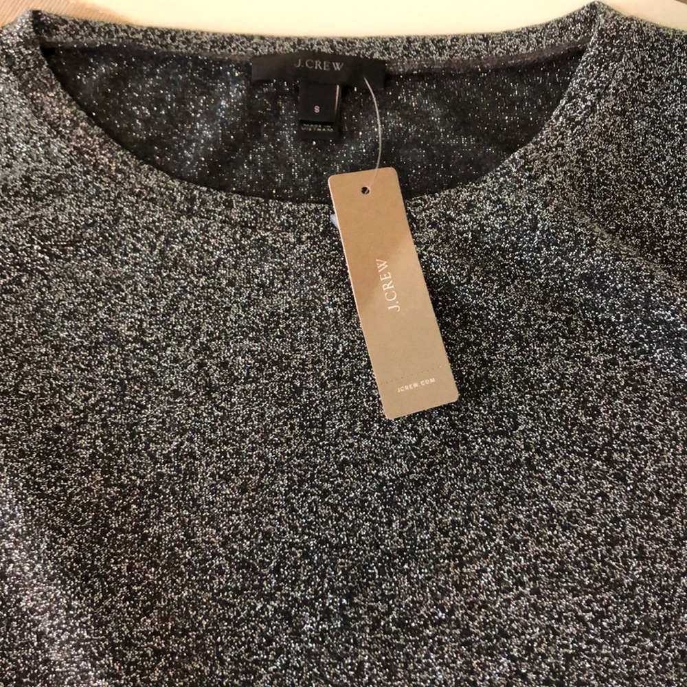 Nwt Jcrew black silver shimmering top sz s - Picture 6 of 9